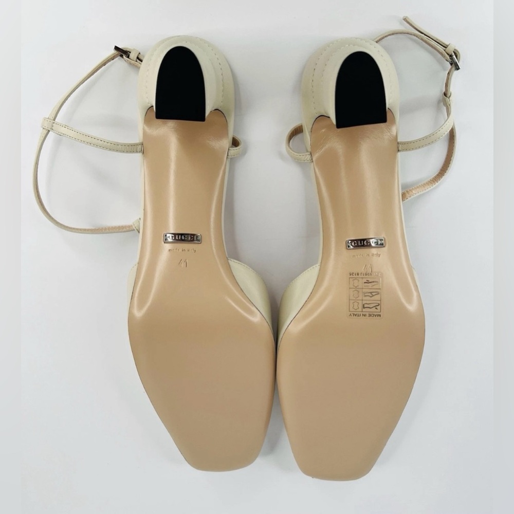 GUCCI WOMEN'S PETITE GG SLINGBACK NAPPA CHARLOTTE PUMPS SIZE EU 41 - Picture 7 of 11